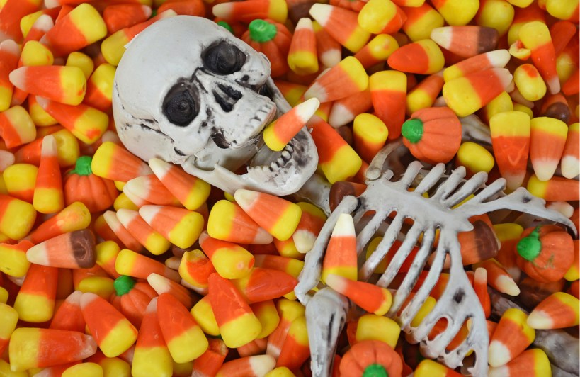 candy corn and candy pumpkins
